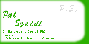 pal szeidl business card
